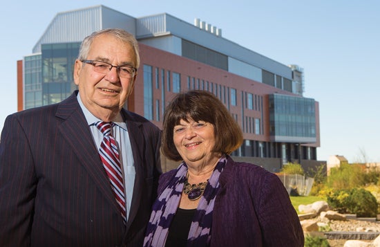 Richard Beaupre ’62 with Winnie Brownell, Dean of the College of Arts and Sciences
