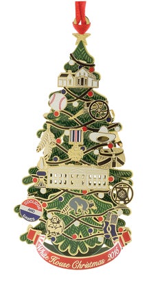 The 2015 White House Christmas ornament honors the administration of Calvin Coolidge, who served as the thirtieth president of the United States from 1923 to 1929.