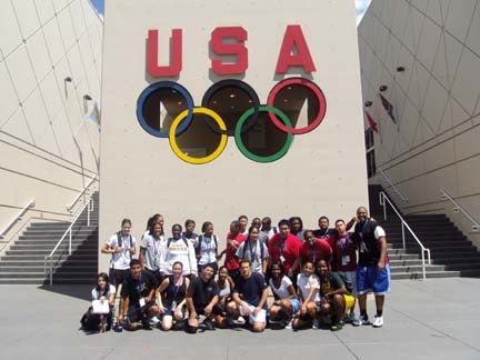The F.L.A.M.E. participants outside the Olympic Training Center.