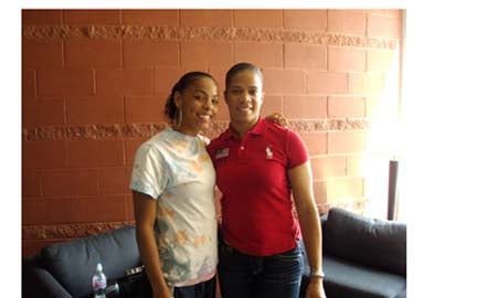 Me with April Holmes, U.S. Paralympic gold medal sprinter.