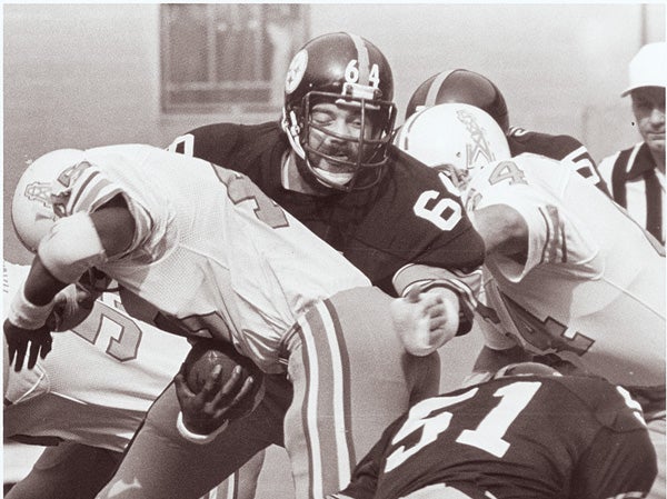 The Steelers drafted Steve Furness ’72 as a defensive end in the fifth round in 1972.
