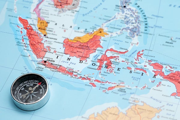 Indonesia Map and Compass