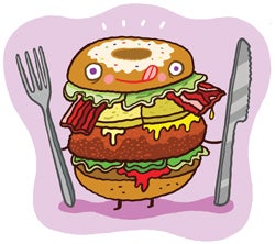 Illustration of a hamburger.
