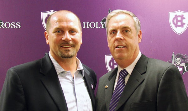 URI golf coach Gregg Burke is on the right, Gordie Lockbaum on the left.