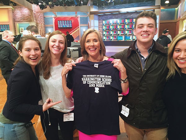 Some 75 students visited New York’s Rockefeller Center over the past year, getting backstage passes—and face time—with Meredith Vieira and Adam Freifeld ’89, vice president of corporate communications at NBCUniversal. (It helps that both are members of URI’s Harrington School of Communication and Media Executive Advisory Board.) 