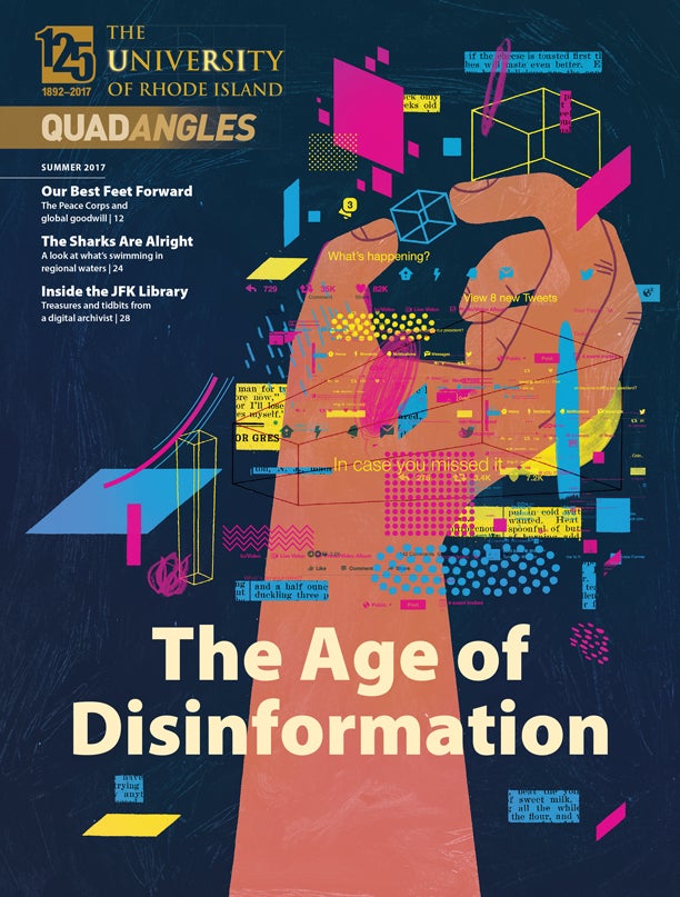 Illustration of the cover story The Age of Disinformation