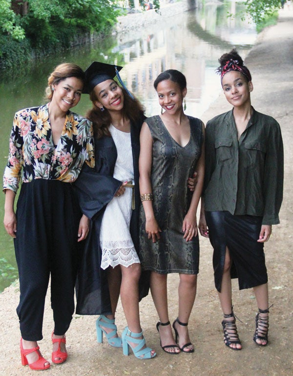 Left to right, Darienne, Saroya, Alicia, and Racquel on the day of Saroya’s graduation from high school.