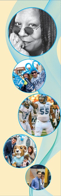 Pictures of Whoopi Goldberg, URI Football players, Rhody
