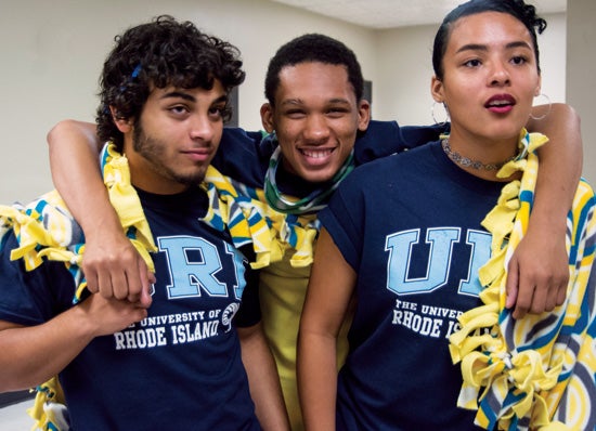 A July session making blankets for other foster children, facilitated by Hope Full RI, is also about confidence building and bonding for students Alex, Shakeim, and Elizabeth.