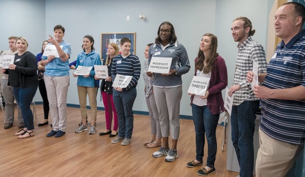 Participants in a Mental Health First Aid training session.