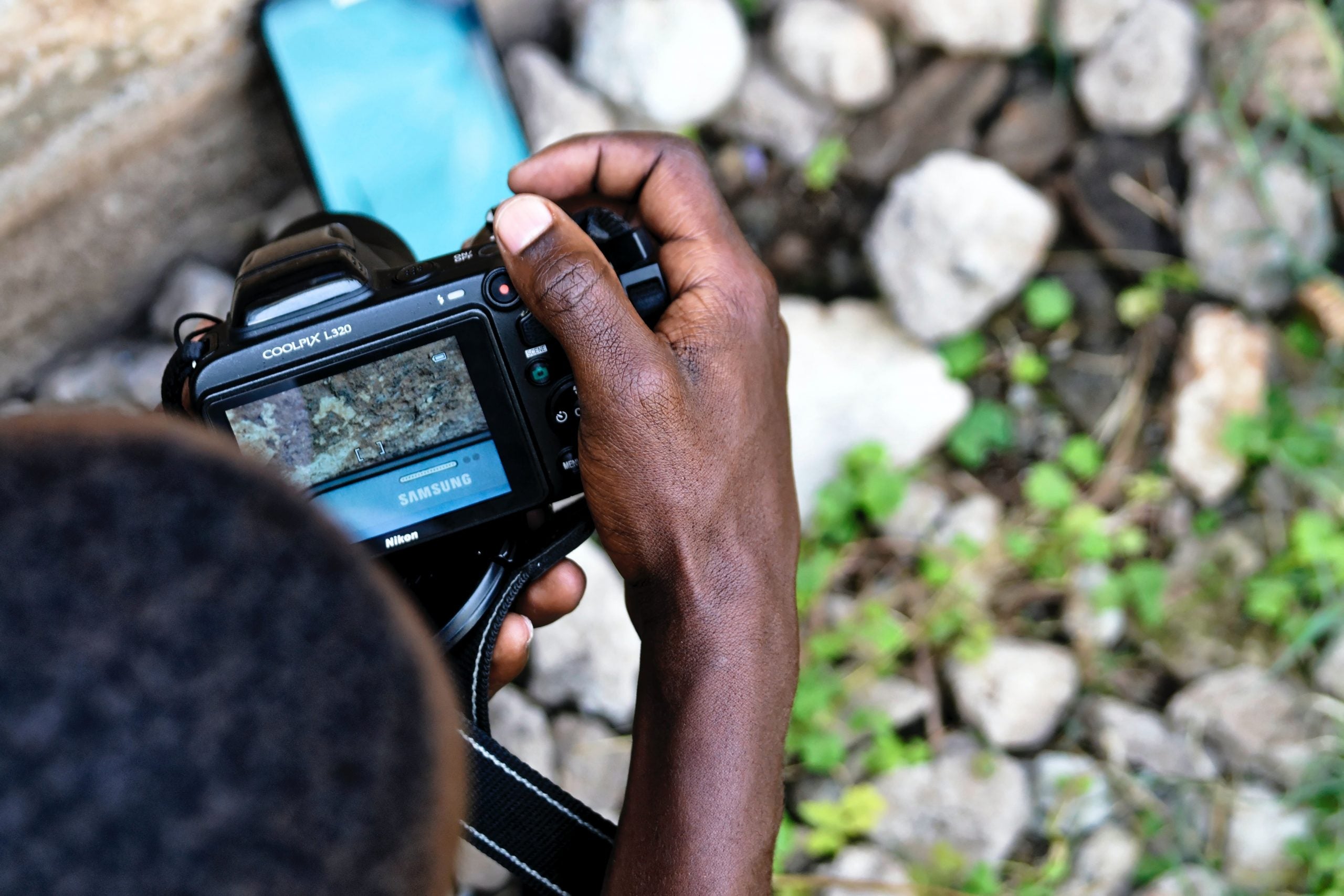 person holding a camera