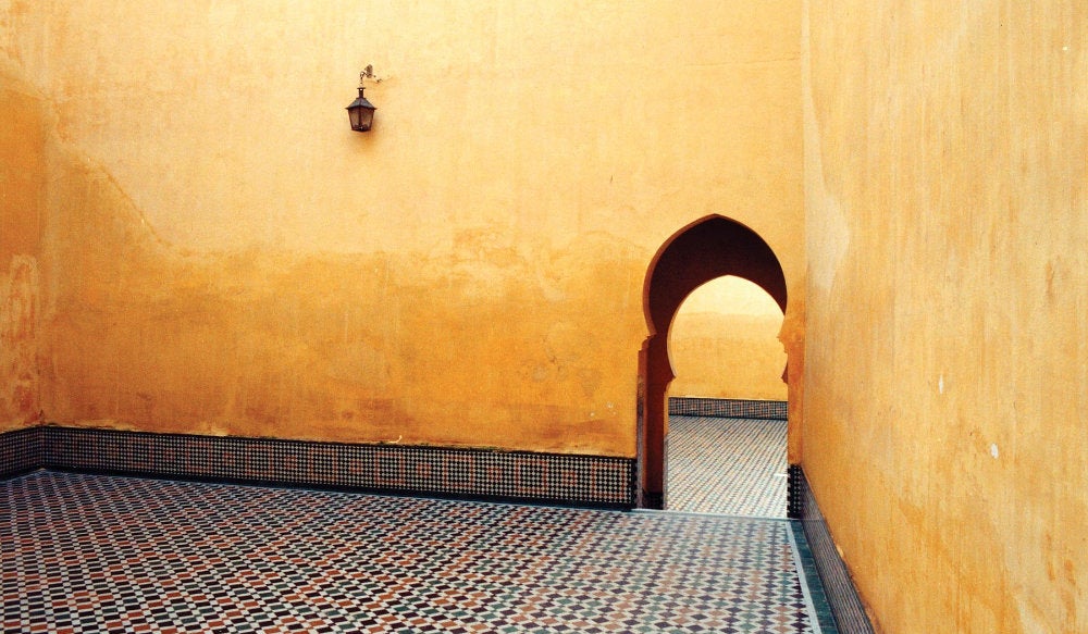 A traditional Middle Eastern courtyard and doorway