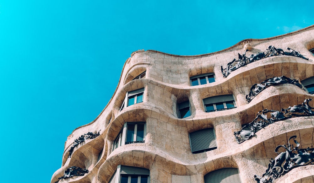 An apartment building in Barcelona designed by Gaudì