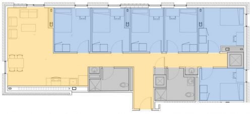 Brookside 6 bed standard suite floorplan