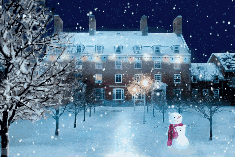 Roosevelt Hall in the snow