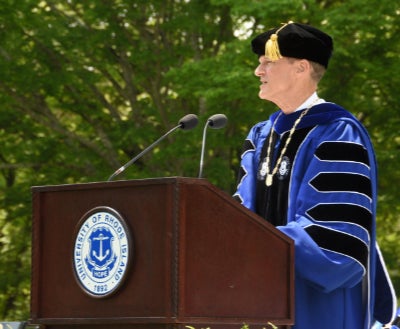 President Parlange in academic regalia at commencement