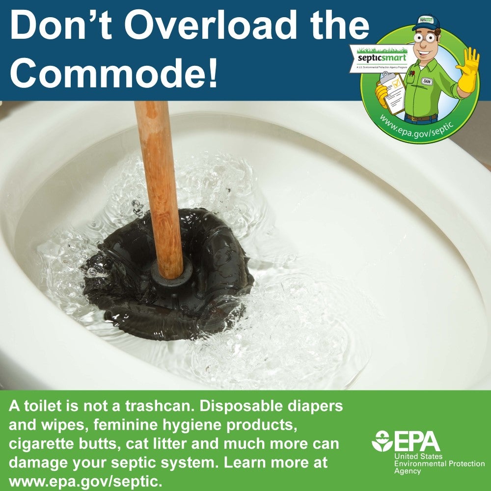 USEPA Don't overload the commode infographic