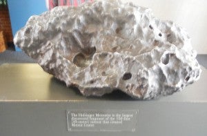 The Holsinger Meteorite is the largest fragment recovered from the larger 150 ft meteor that was responsible for the formation of Meteor Crater. 