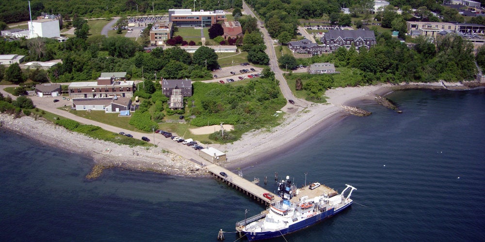 An Aerial view of the Narragansett Bay Campus