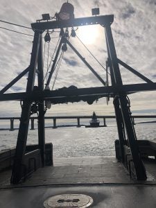 deck of fish trawl in Narragansett Bay