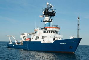 The RV Endeavor, the University of Rhode Island’s research vessel. Photo courtesy of the Inner Space Center. The RV Endeavor, the University of Rhode Island’s research vessel. Photo courtesy of the Inner Space Center.