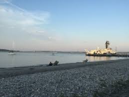 Backyard at the Bay Campus with R/V Endeavor at the dock. Photo by V.M. Berounsky