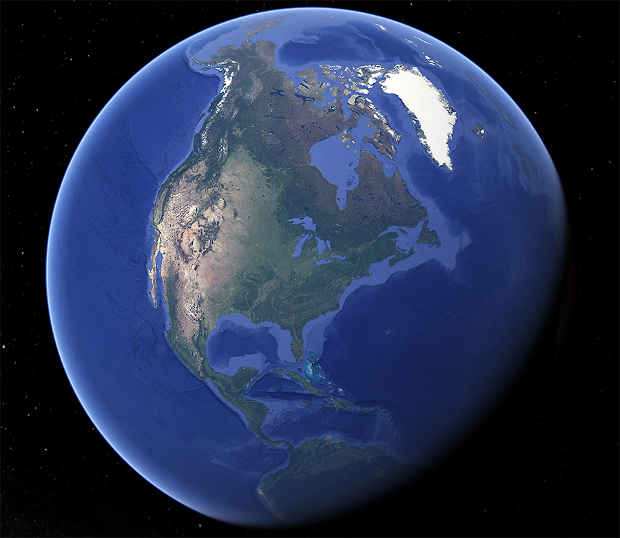 North America and western hemisphere from space