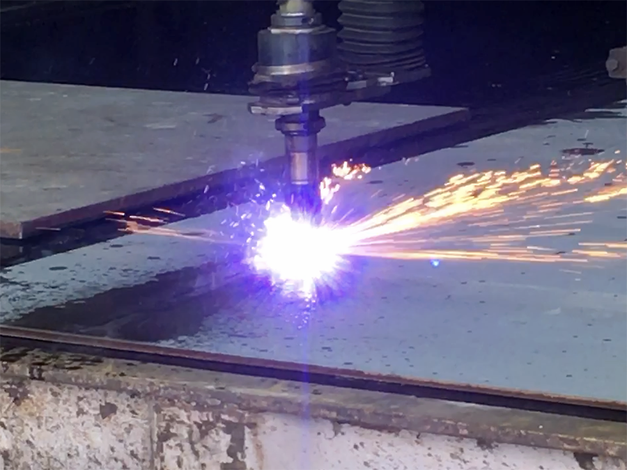 close up of cutting torch in action