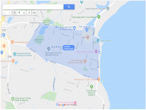 Narragansett Pier google map image of a running route idea