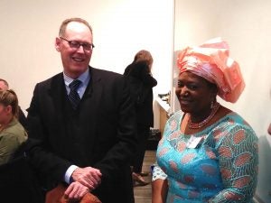 Dr. Paul Farmer meets with Elaine Parker-Williams