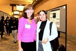 Melissa Sosa joined Dean Barbara Wolfe at the Eastern Nursing Research Society's annual meeting in March.