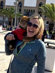 URI nurse practitioner student Bethany MacLeod meets the "Moroccan Monkey."